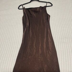 Elegant Brown Slip Dress